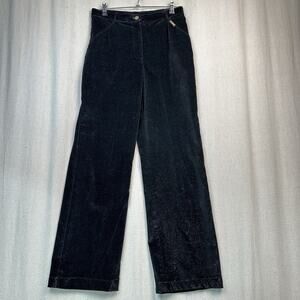 st john sport by marie gray women's pants Size 4 black velvet metallic detail